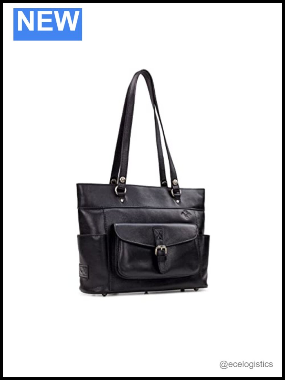 Full-Grain Leather Zip Top Tote with Dual Handles